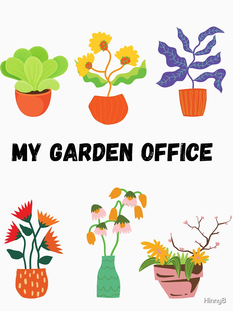 Potted Botanical Floral Flower in for my Garden Office by Hinny8