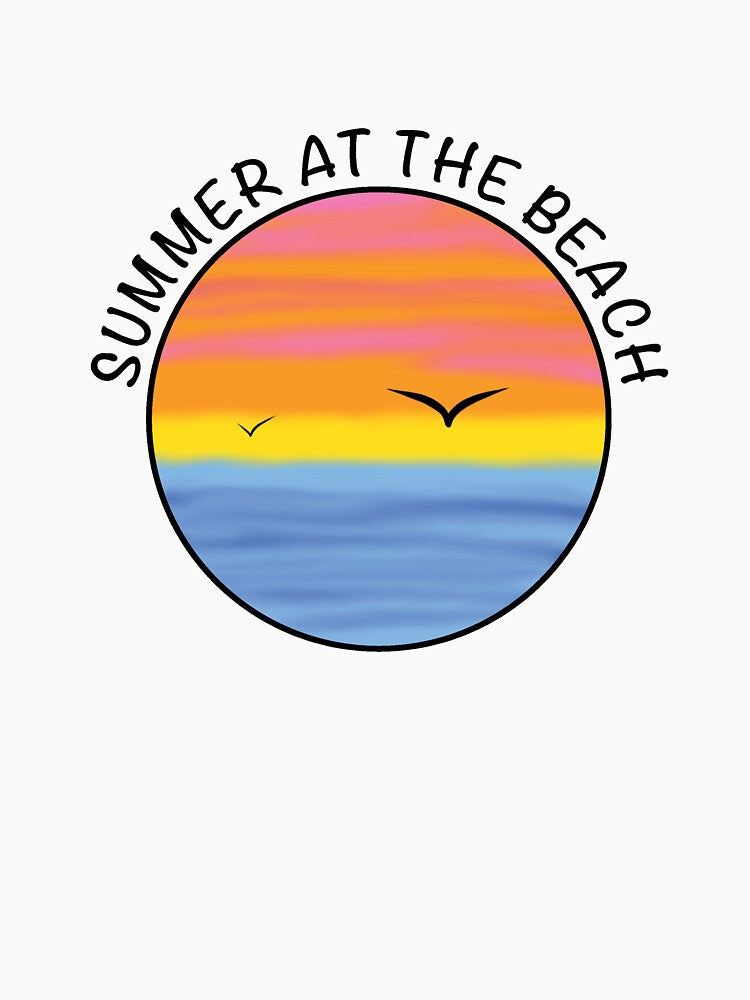 Summer at the beach with a beautiful sunset over the ocean by Ninja Design Printable