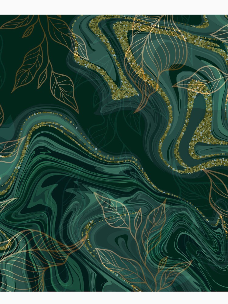emerald green and gold leaf pattern by Beeroclock