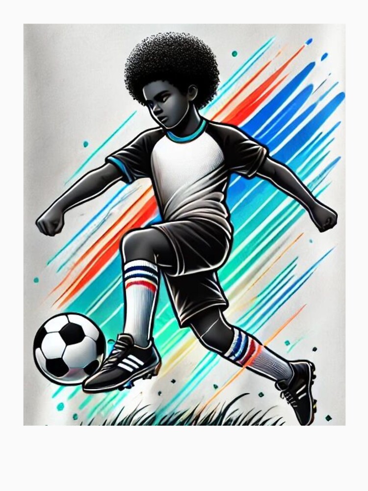 Boy playing Soccer, vintage by NorfolkHouseLLC