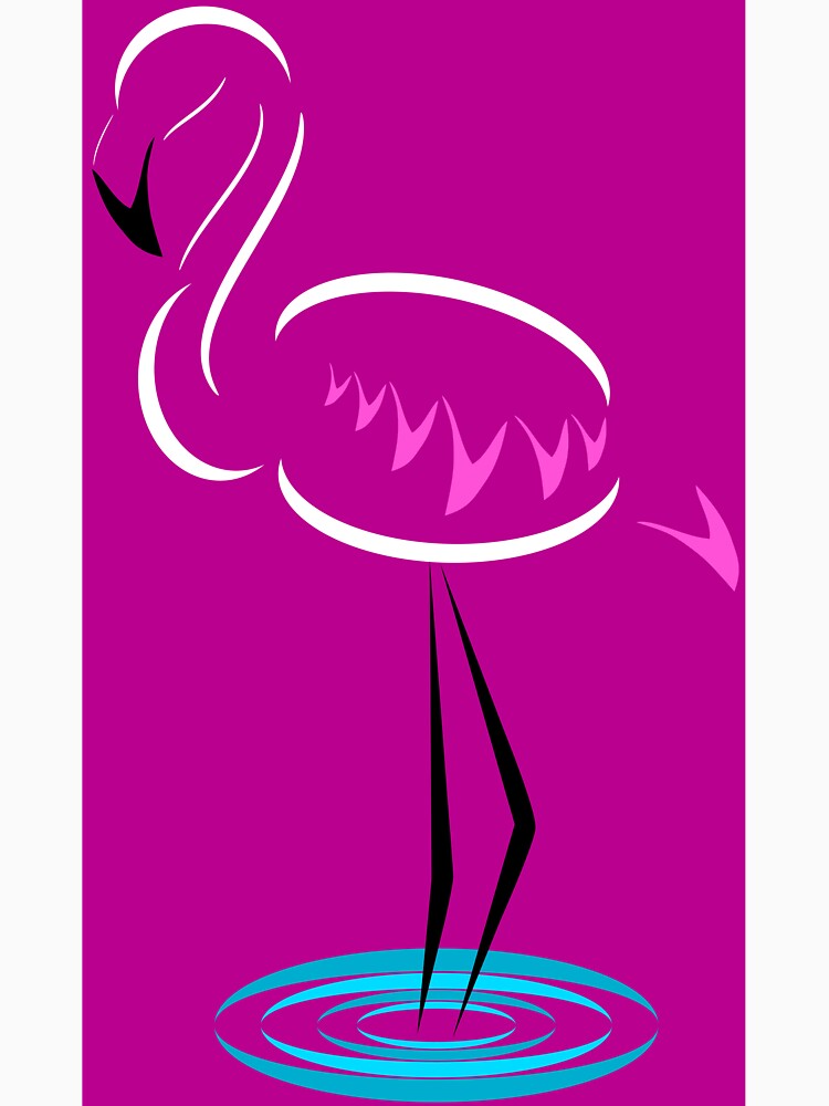 White Flamingo (Dark Pink Background) by Risa-C