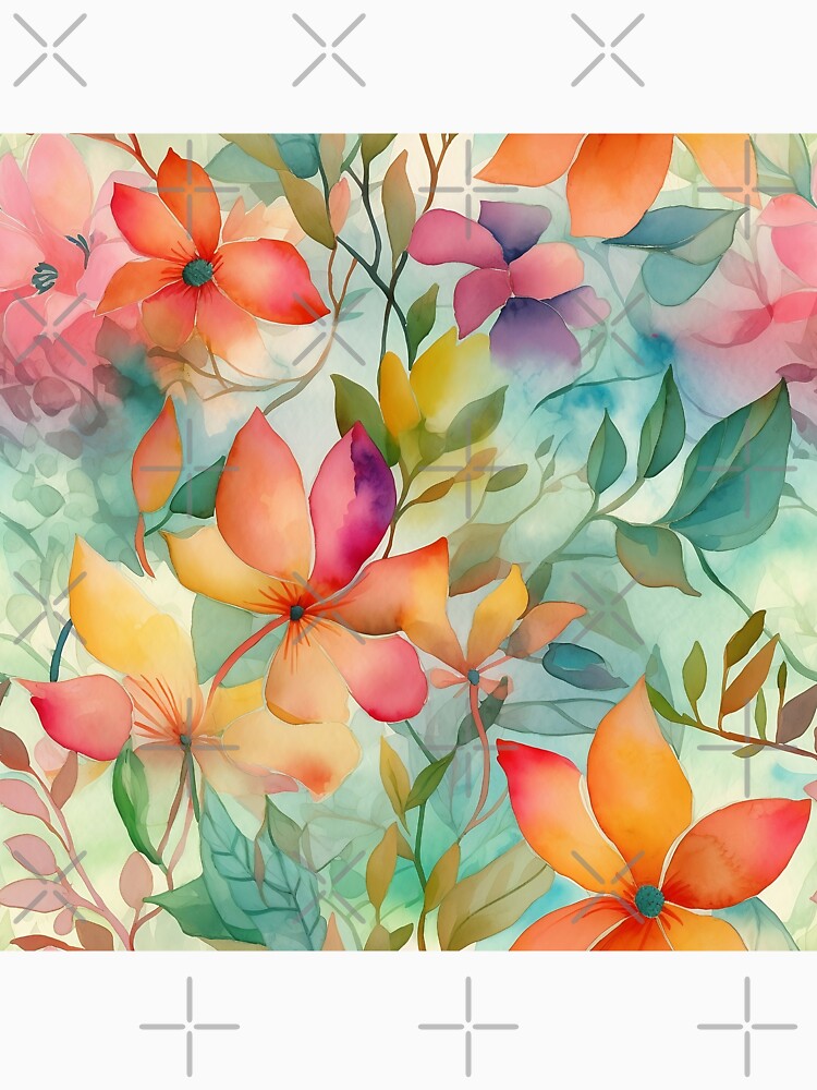 Springtime Floral Blooms 29 : Watercolor Floral Seamless Pattern for DIY Crafts and Home Decor by Shadi Rosenow