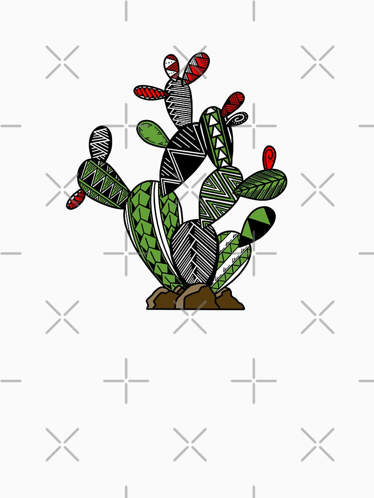 Light Green Tribal Prickly Pear Cactus by Steeb757