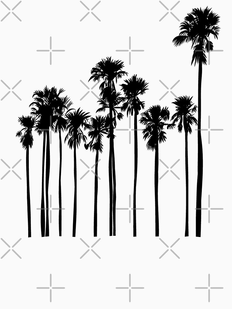 Black and white palm trees art print by dcrc