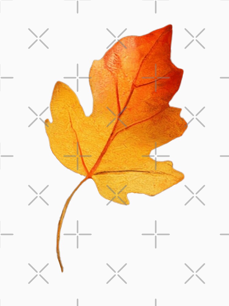 Golden Orange Autumn Leaf – Watercolor Fall Illustration by Floraphoria