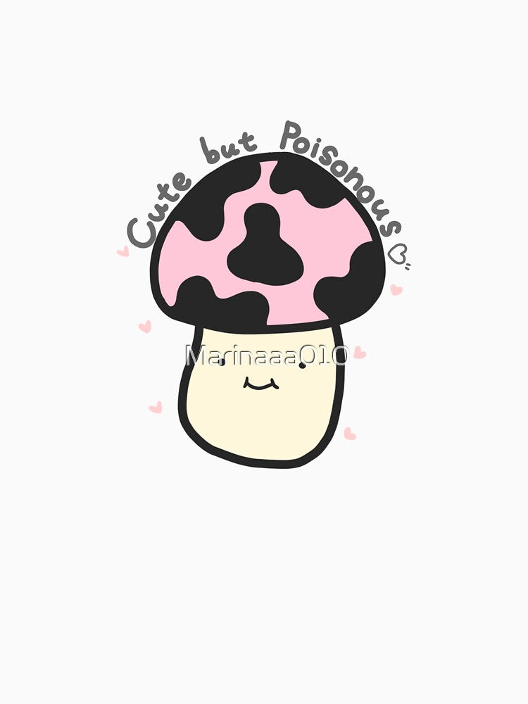 Cute but Poisonous Mushrooms Kawaii Pink Anime Harajuku Cottagecore Forest Minimal Art by Marinaaa010