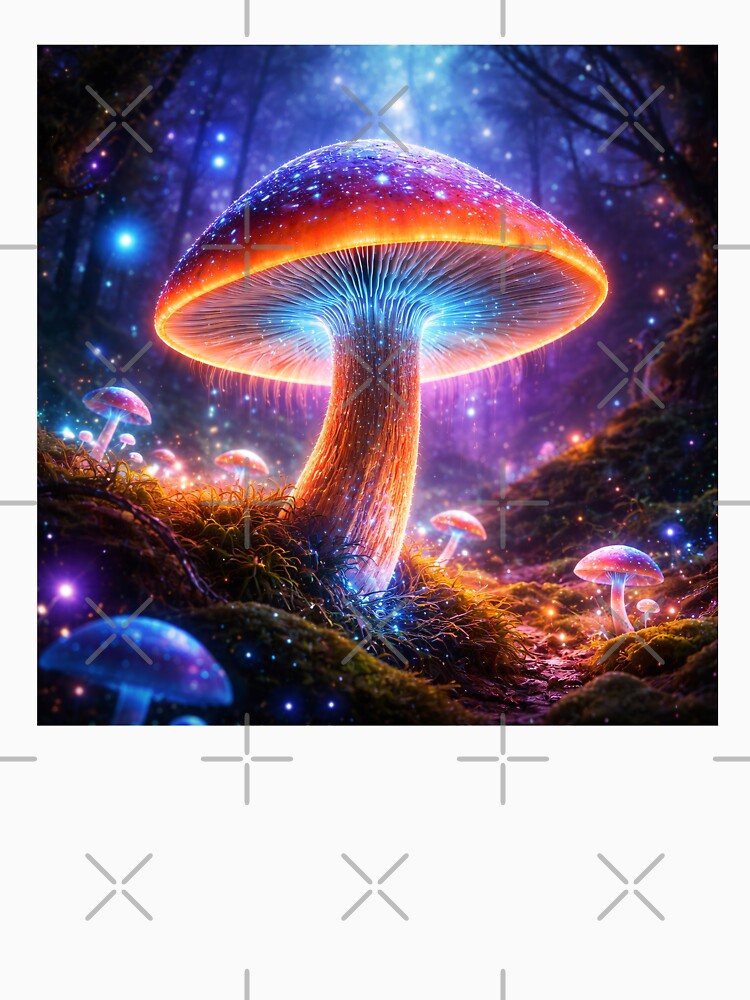 Glowing Psychedelic Mushroom Cosmic Illustration by ImaginingNebulae