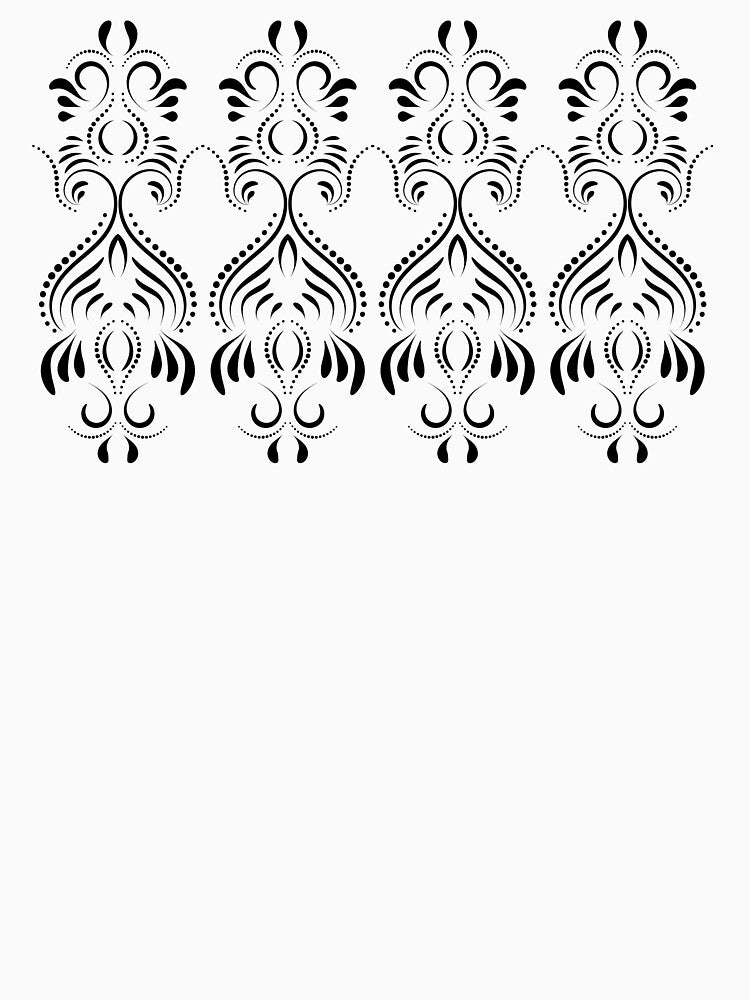 Black Swirly Floral Art Design by Zareen Sayyed