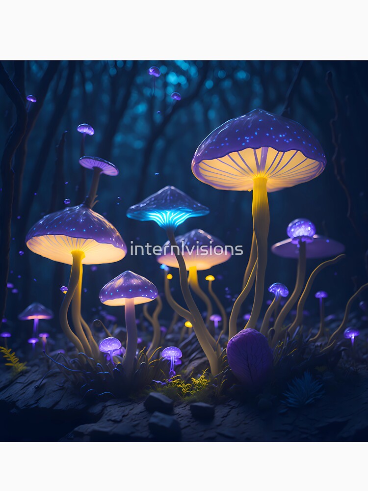Magic Mushroom Forest Mushroom Enlightenment - Mushrooms by internlvisions