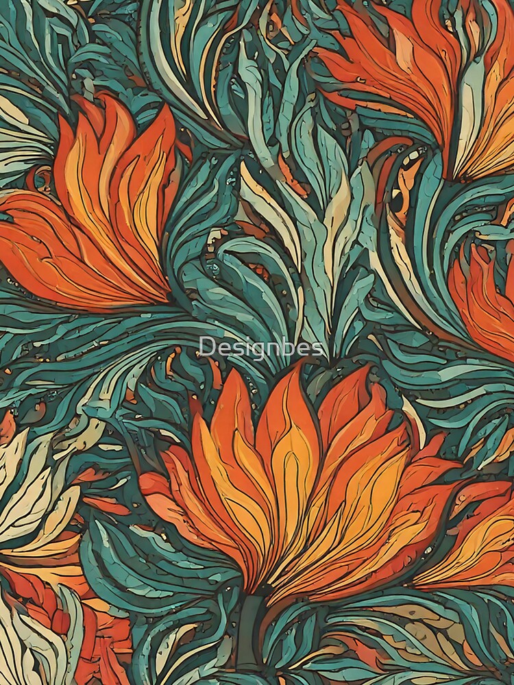 Floral petals burst abstract pattern by Designbes