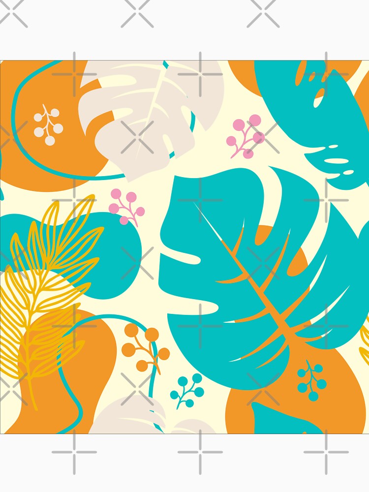 Tropical Cartoon Leaves And Floral Pattern by MakeitMelo