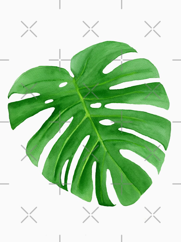 Watercolor Monstera Leaf by EtherealSkyShop