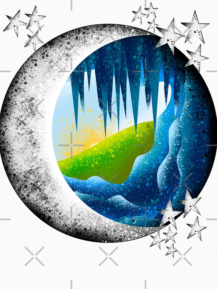 Crescent Moon Landscape - Mystical Night Sky Scene by TheArtOfTreble