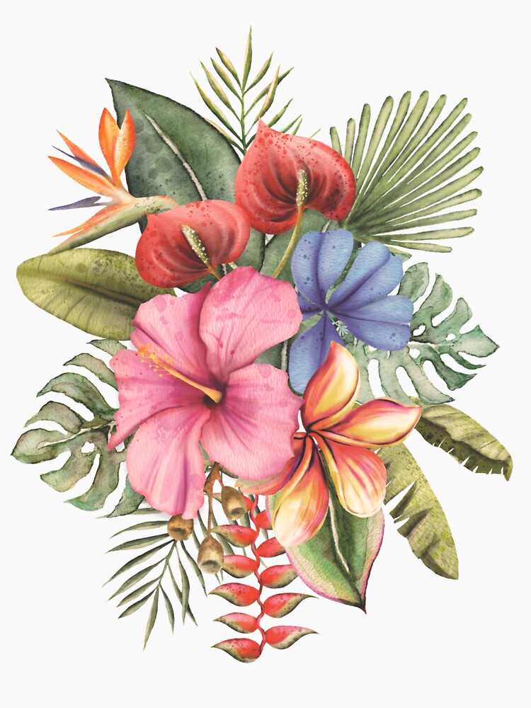 Tropical flowers by paperwillow