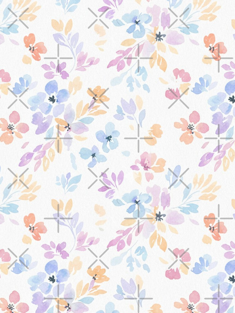 Pastel Watercolor Floral Seamless Pattern - Soft Spring Flowers by FashioonTrends
