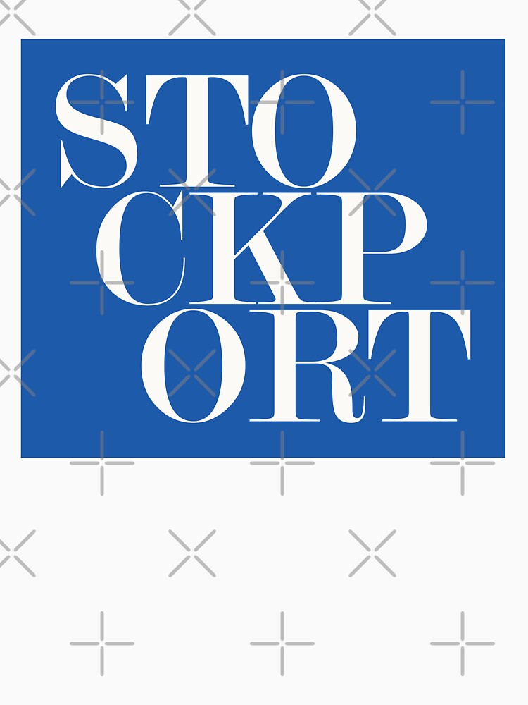 Stockport UK City Typography Minimalist Patriotic Travel Souvenir by kakarikihill
