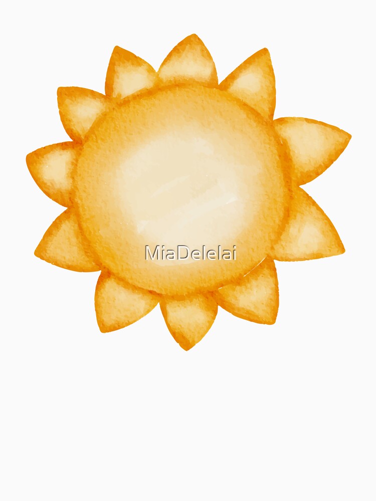 Yellow Shining Watercolor Sun Painting | Happiness Motivation | Bright Happy Day by MiaDelelai