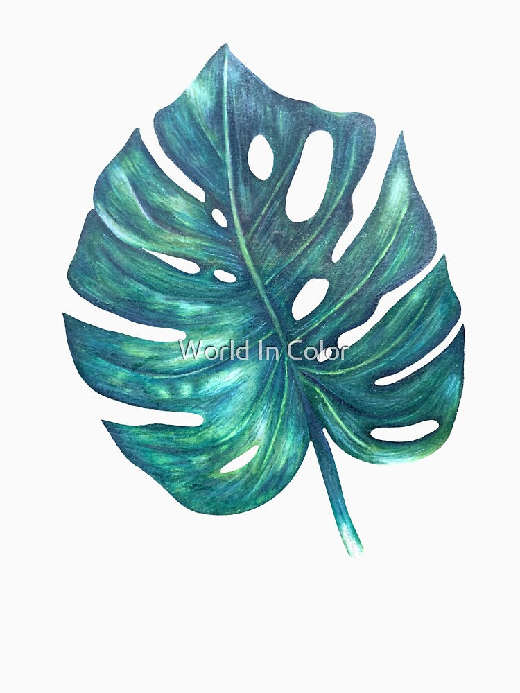 Philodendron Leaf Drawing by World In Color
