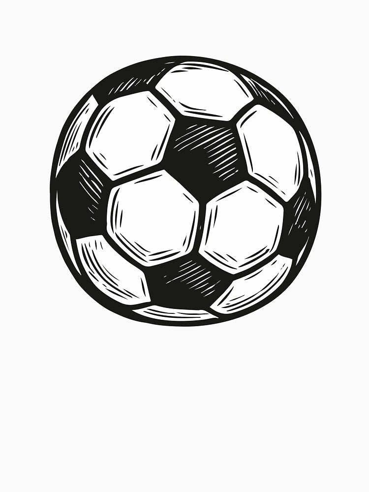 Drawn soccer ball black and white by EchoOfSilence