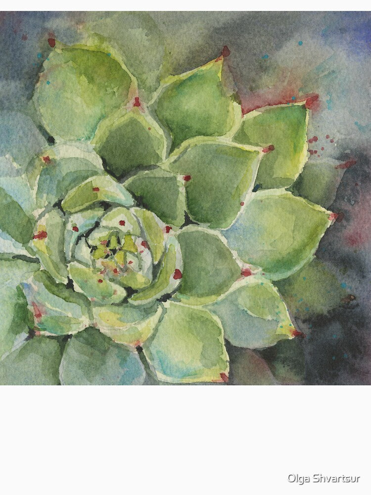 Succulent Beauty - Vibrant Watercolor Painting by Olga Shvartsur