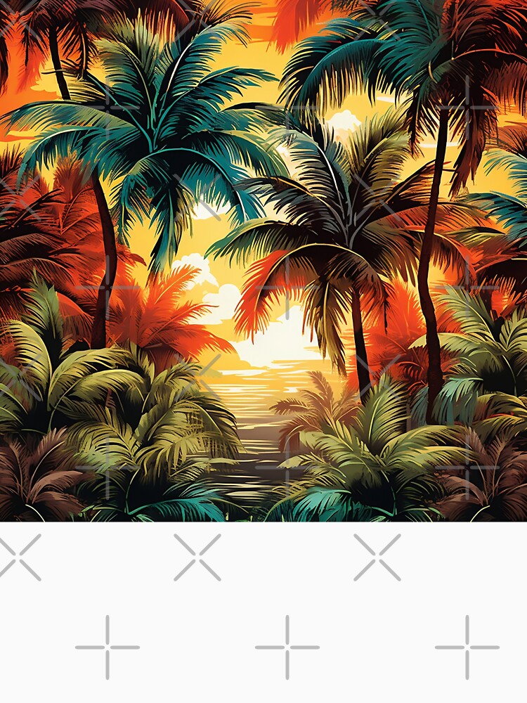 Colorful tropical palms print by dcrc