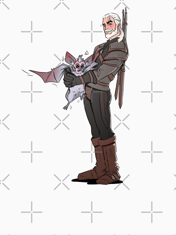 Geralt with feral bat Regis by CaptainRickbond