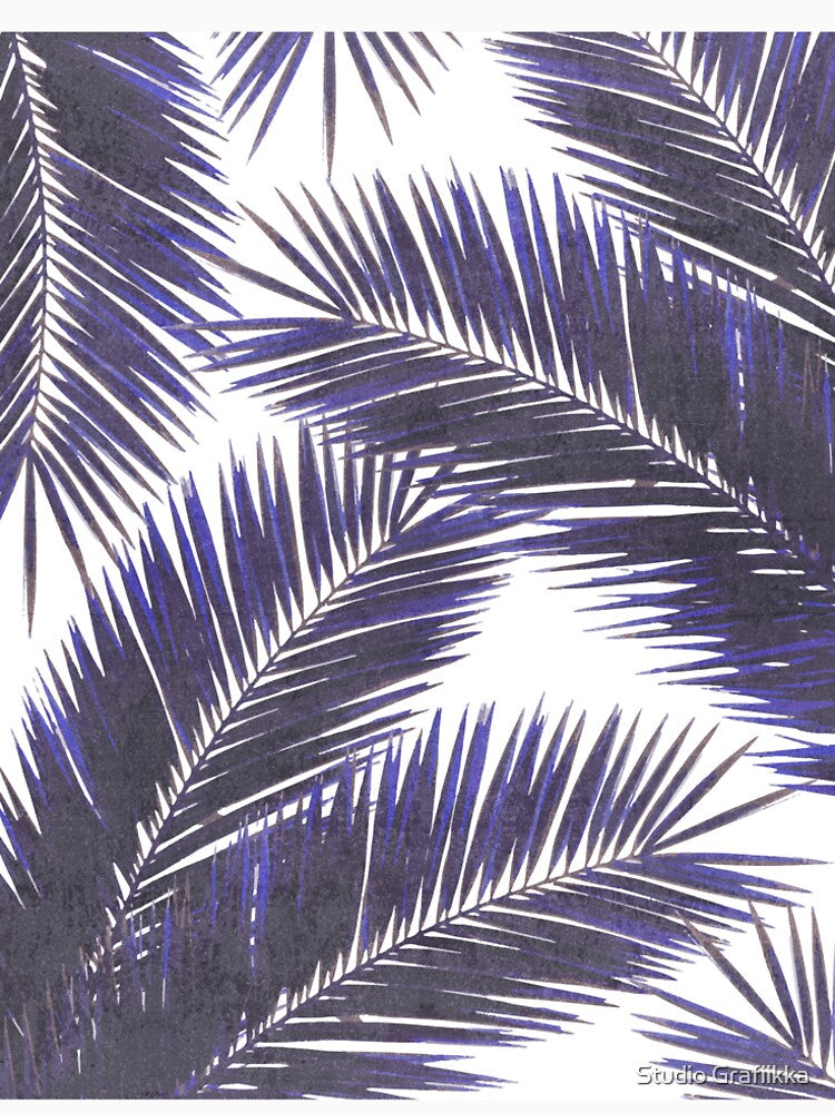 Tropical Palm Leaf Pattern 7 - Tropical Wall Art - Summer Vibes - Modern, Minimal - Purple, Violet by Studio Grafiikka