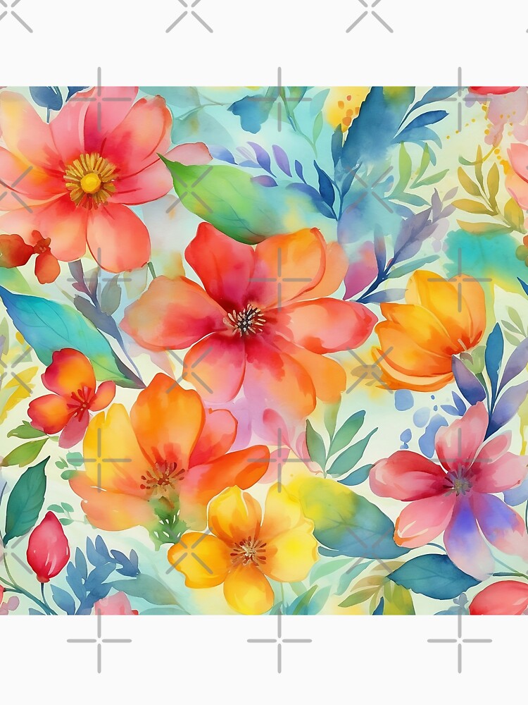 Springtime Floral Blooms 8 : Watercolor Floral Seamless Pattern for DIY Crafts and Home Decor by Shadi Rosenow