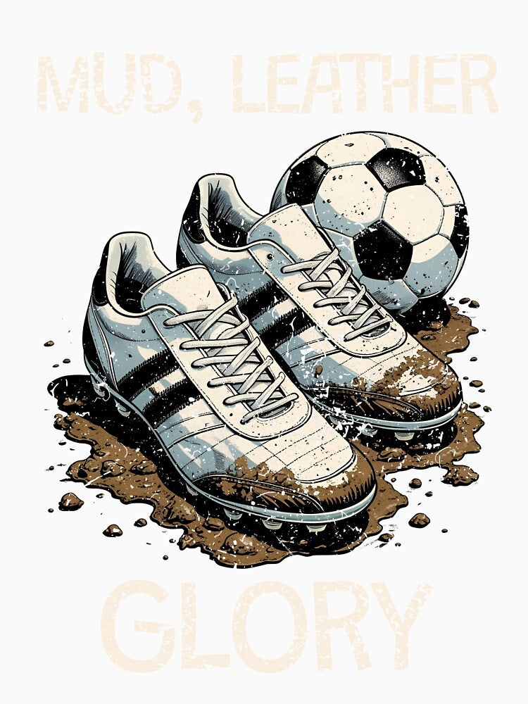 Mud, Leather, Glory – Retro Soccer Cleats & Vintage Football Design by p-frosty-design