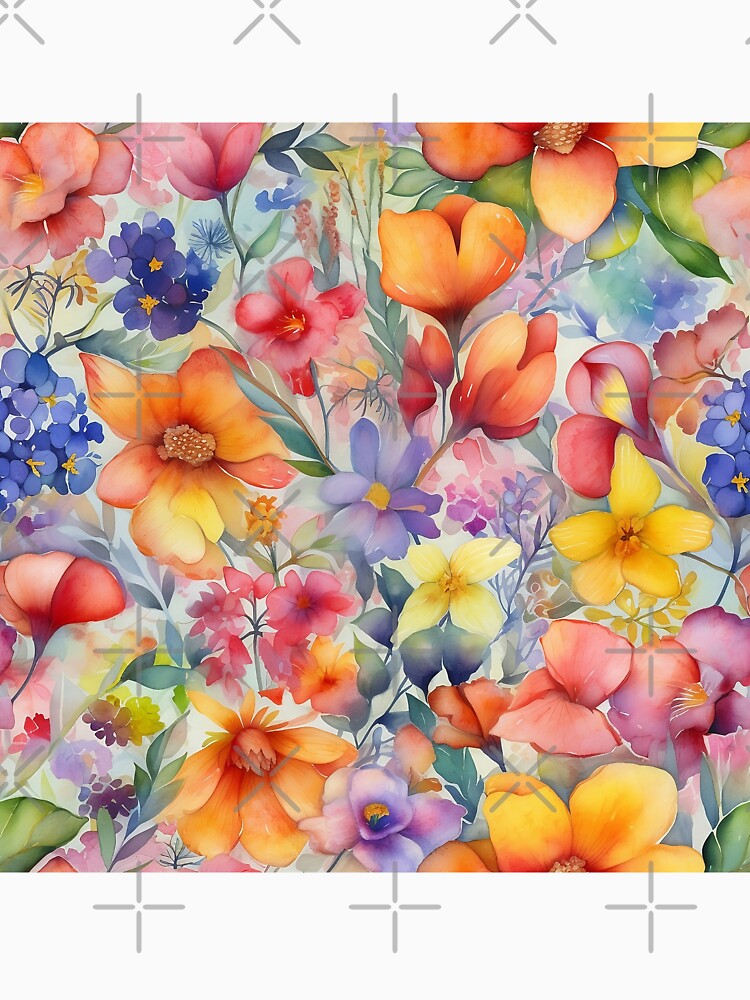 Springtime Floral Blooms 12 : Watercolor Floral Seamless Pattern for DIY Crafts and Home Decor by Shadi Rosenow