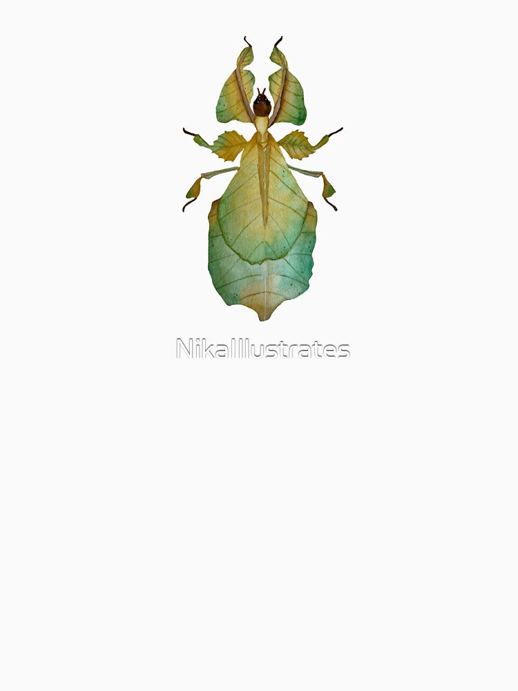 Watercolor Malaysian Leaf Insect Illustration by NikaIllustrates