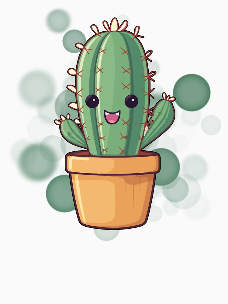 Smiling Potted Cactus – Cute Happy Plant Illustration by iamKRUK
