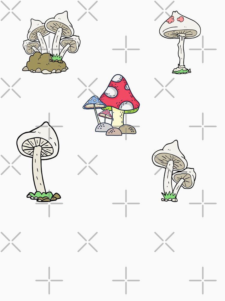 5 set of Cute mushroom art ( Buy medium or large) sticker by vashumaso