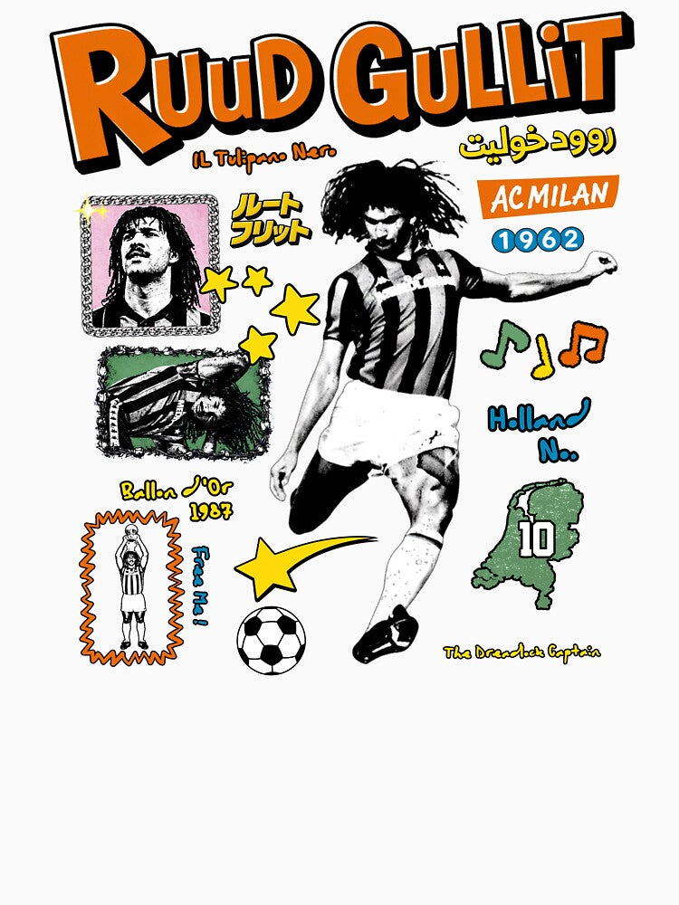 Ruud Gullit Vintage Football Legend by moyjoystudio