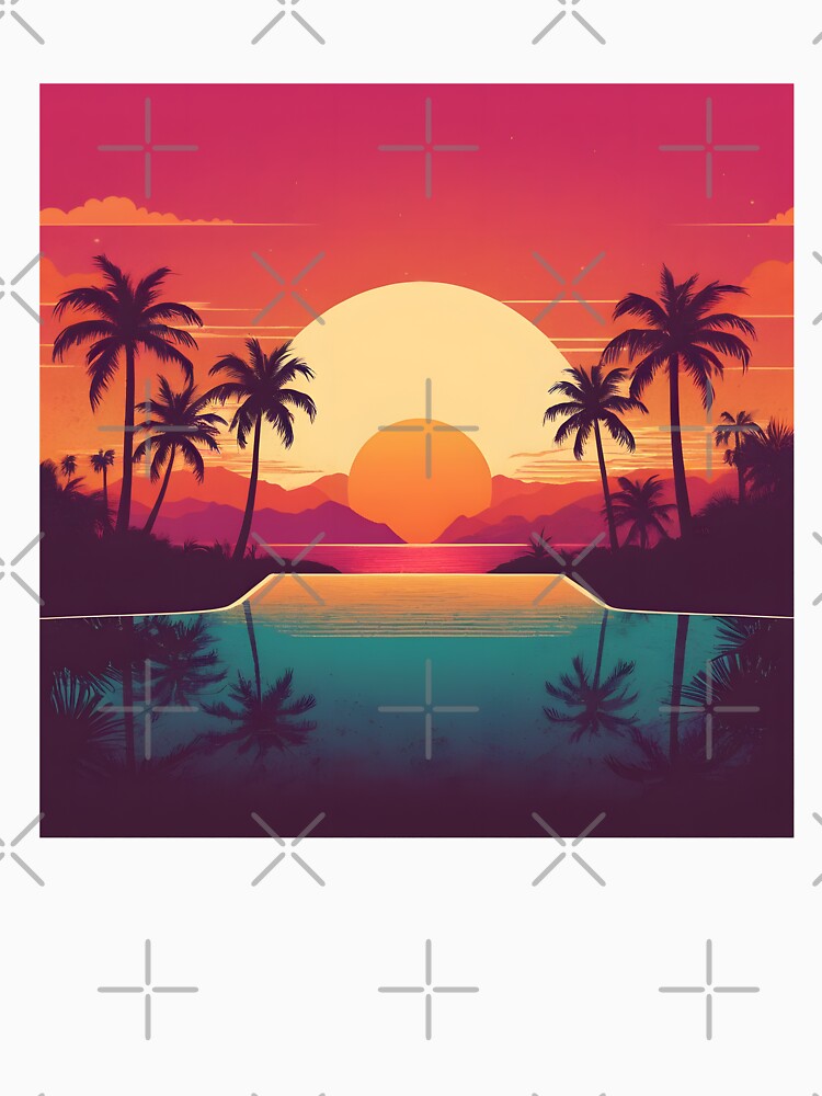 Retro Sunset Palm Trees 80s Vintage Aesthetic - 12 by RELAX STATION