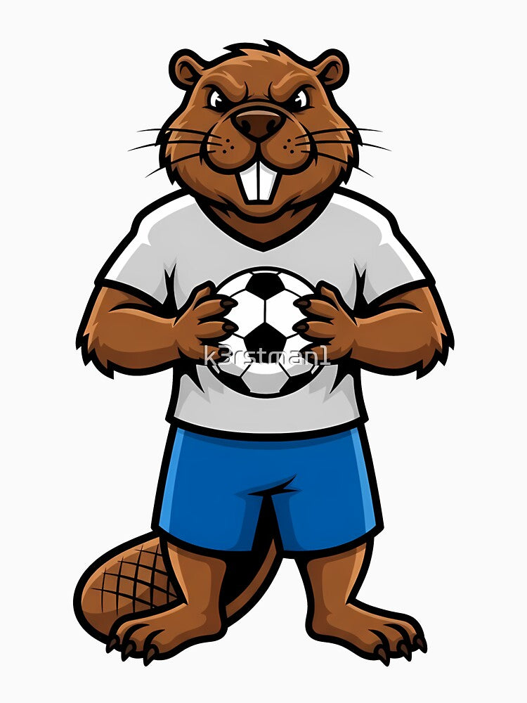 Beaver Soccer Player Mascot Sports by k3rstman1