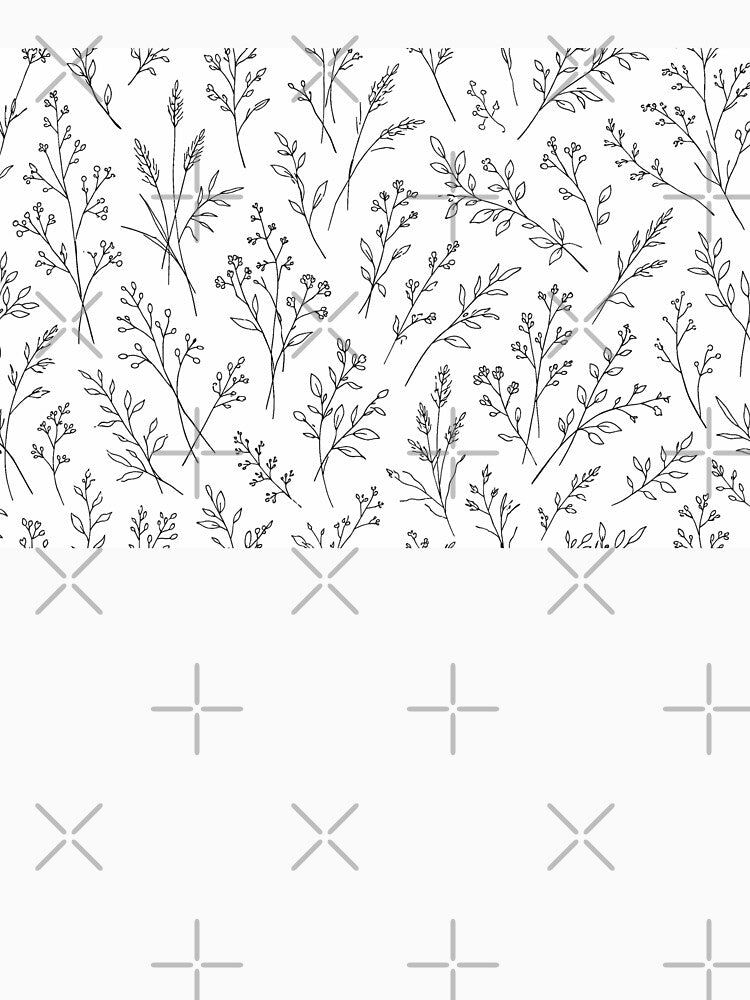 Seamless Forest Herbs Botanical Line Art Pattern by Fernova
