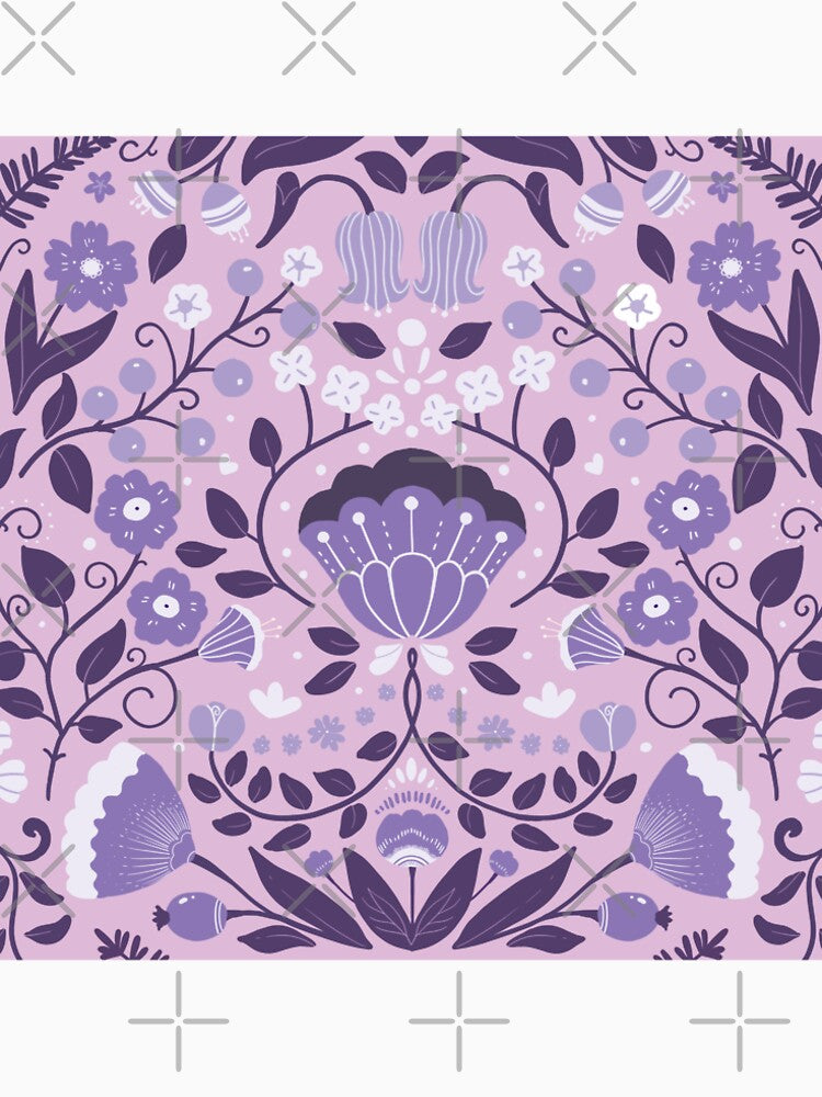 Purple and pink floral symmetrical illustration by Floral patterns and cute characters