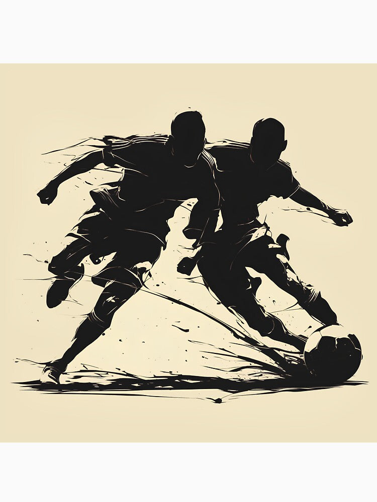 Dynamic Soccer Duel Silhouette Art by Windy-market