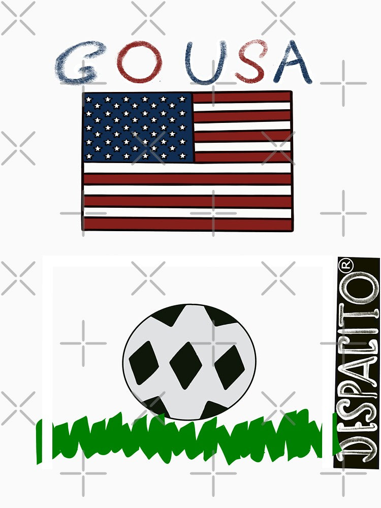 Despacito® Official Distressed Text Go USA Flag Soccer Ball by lovemedespacito