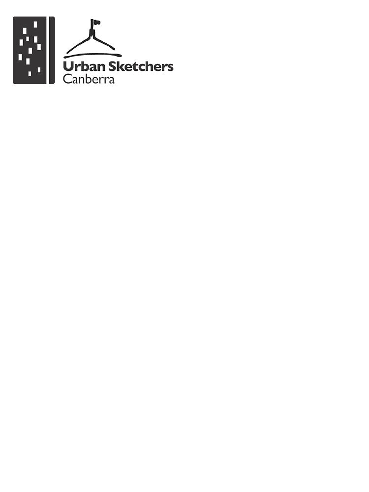 Small Black USk Canberra Logo on tshirts by Urban Sketchers Canberra