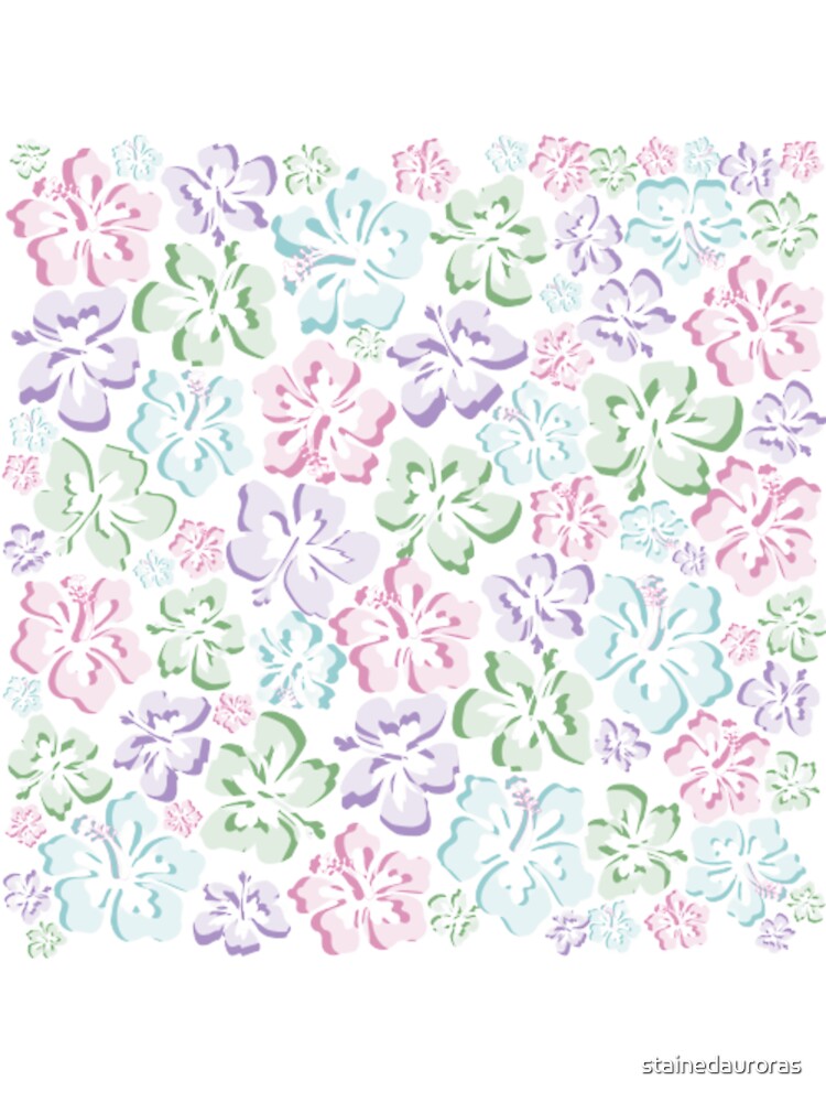 tropical hawaiian flowers (blue & green) by stainedauroras