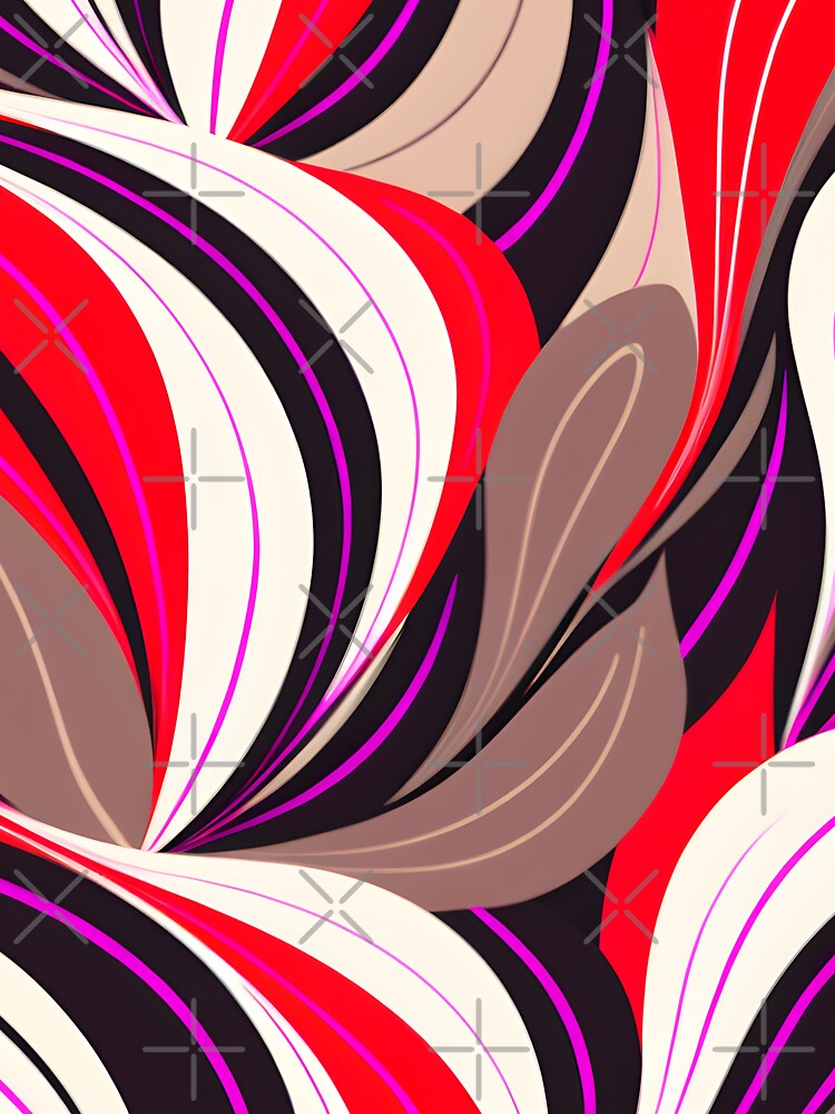 Mid Century Modern Abstract Botanical Chocolate Brown, Coral by Prints and Lifestyle