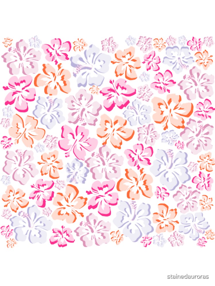 tropical hawaiian flowers (pink & orange) by stainedauroras