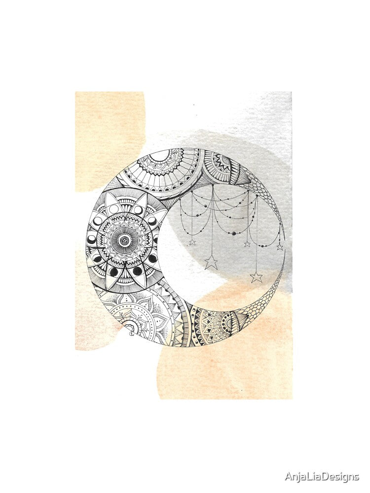 Dreamy Inky Moon by AnjaLiaDesigns