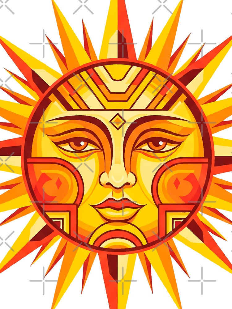 Modern Geometric Sun Illustration – Bold Tribal & Art Deco Design by  Ojo de Lilith
