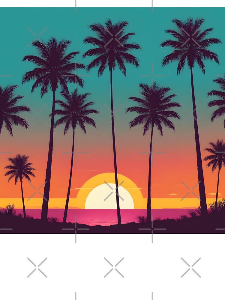 Retro Sunset Palm Trees 80s Vintage Aesthetic - 9 by RELAX STATION