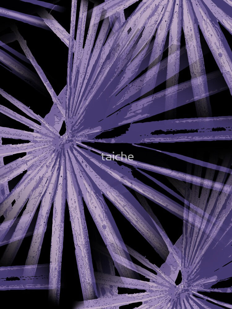 Violet On Black Tropical Vibes Beach Palmtree Vector by taiche