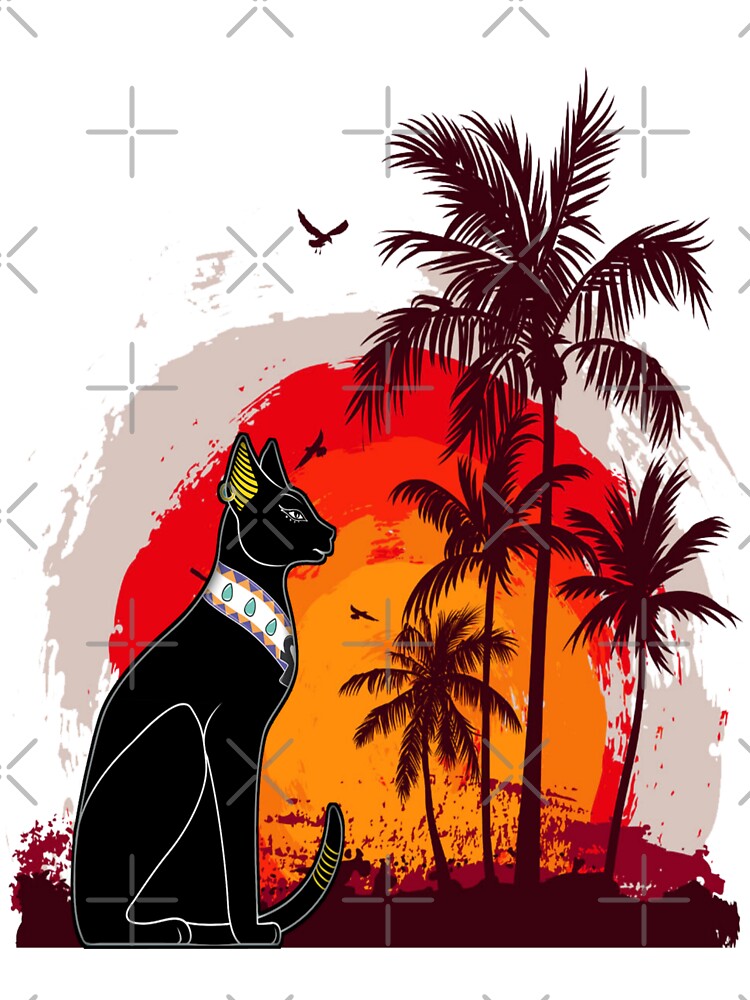 Cute Black Cat Watching Cool Beautiful Sunset / Cat Watching Sunset by DjoooDjooo