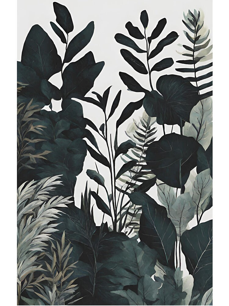 Dark Green Plants Foliage Leaves White Background by N0VEEN